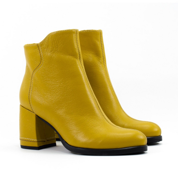 Женские Ботильоны Натур. Шкіра SIMEN * 2833A Горчичные