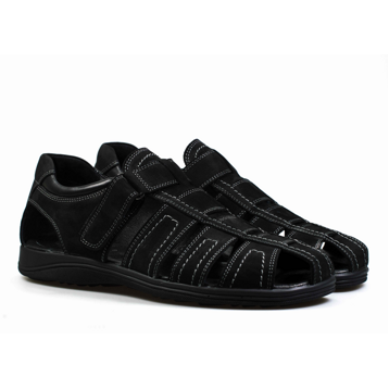 Мужские Босоножки Нубук STEPTER * 6037 ЧЁРНЫЕ