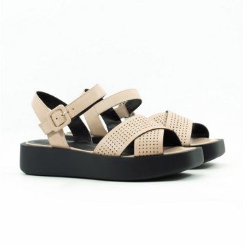 Женские Босоножки танкетка Натур. Шкіра VILANSI * V1037-547 PUD