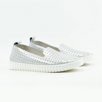 Женские Мокасины Натур. Кожа NESSI * 18390 СЕРЕБРИСТЫЕ