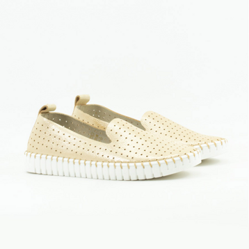 Женские Слипоны Натур. Кожа NESSI * 18390 Золотистые