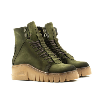 Женские Ботинки комфорт Нубук POMP SHOES * 0047-1960-KHAKI