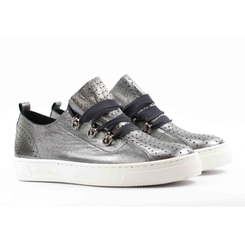 Женские Кеды Натур. Шкіра NESSI * 18312 СЕРЫЕ