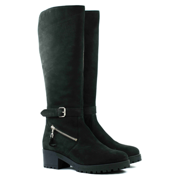 Женские Сапоги Нубук STEPTER * 6337 ЧЁРНЫЕ