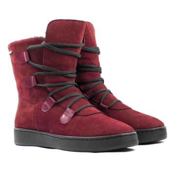 Женские Угги Нубук STEPTER * 6727 Бордовые